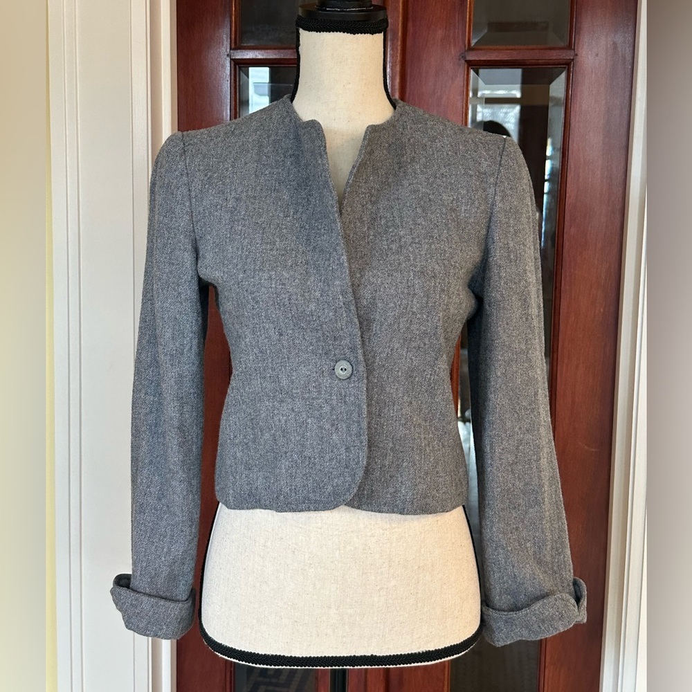 Vera Neumann | Vintage 60s Gray Wool Cropped Blazer/Jacket